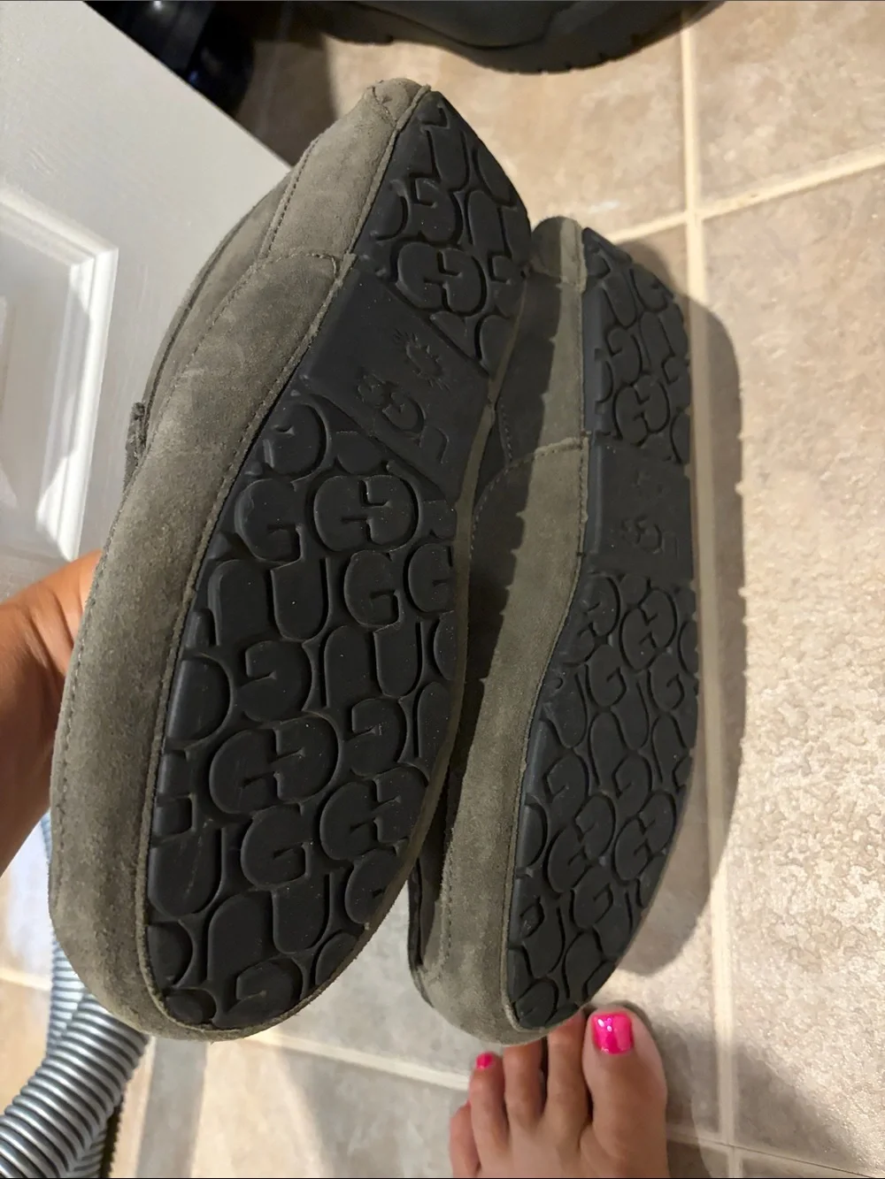 UGG Men's Dark Grey Suede Slip-On Moccasin